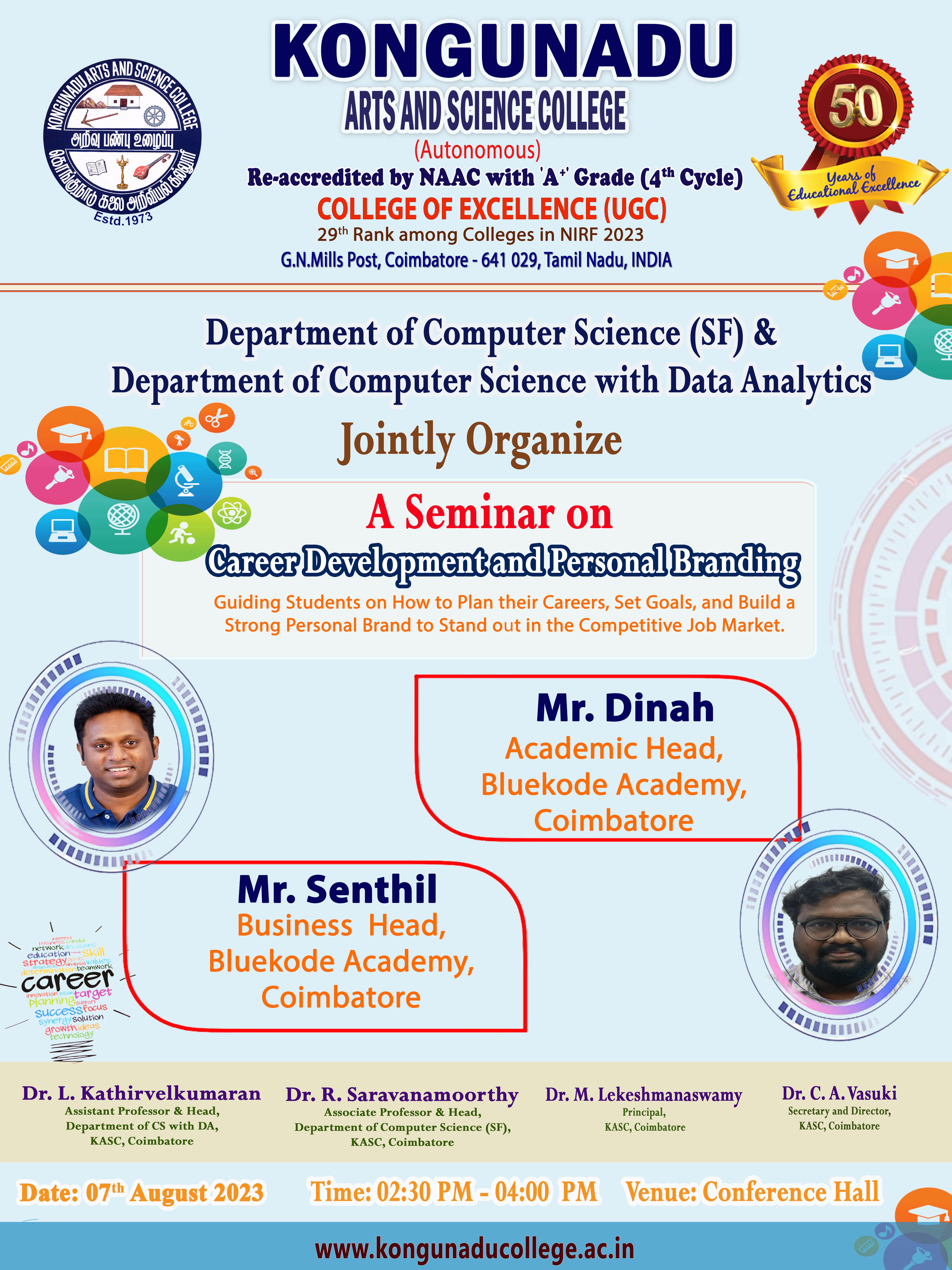  Department of Computer Science (SF) & Department of Computer Science with Data Analytics Jointly Organize A Seminar on Career Development and Personal Branding