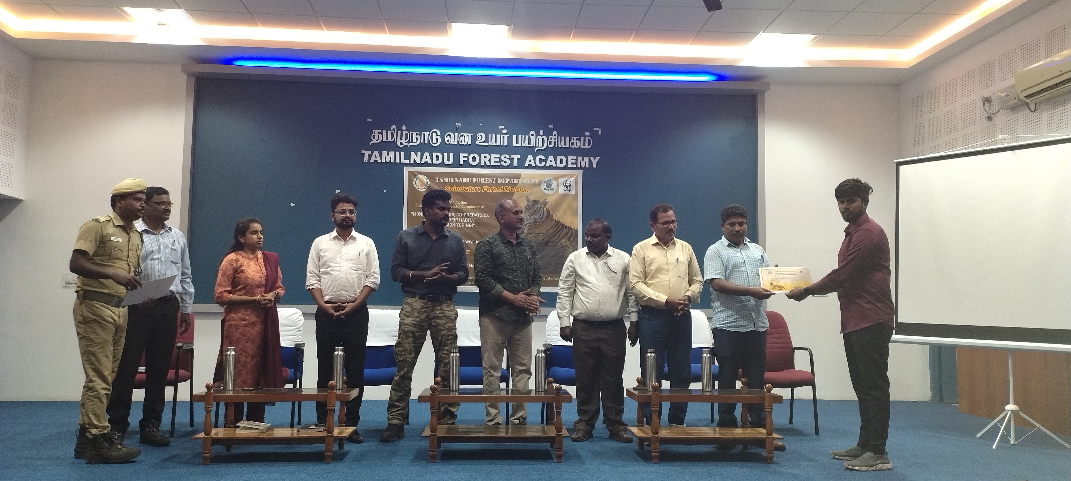 Students received Certificate from the District Forest Officer, Coimbatore