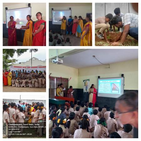 Extension activity organized by Department of Commerce to the school students  in the Panchayat Union Middle School