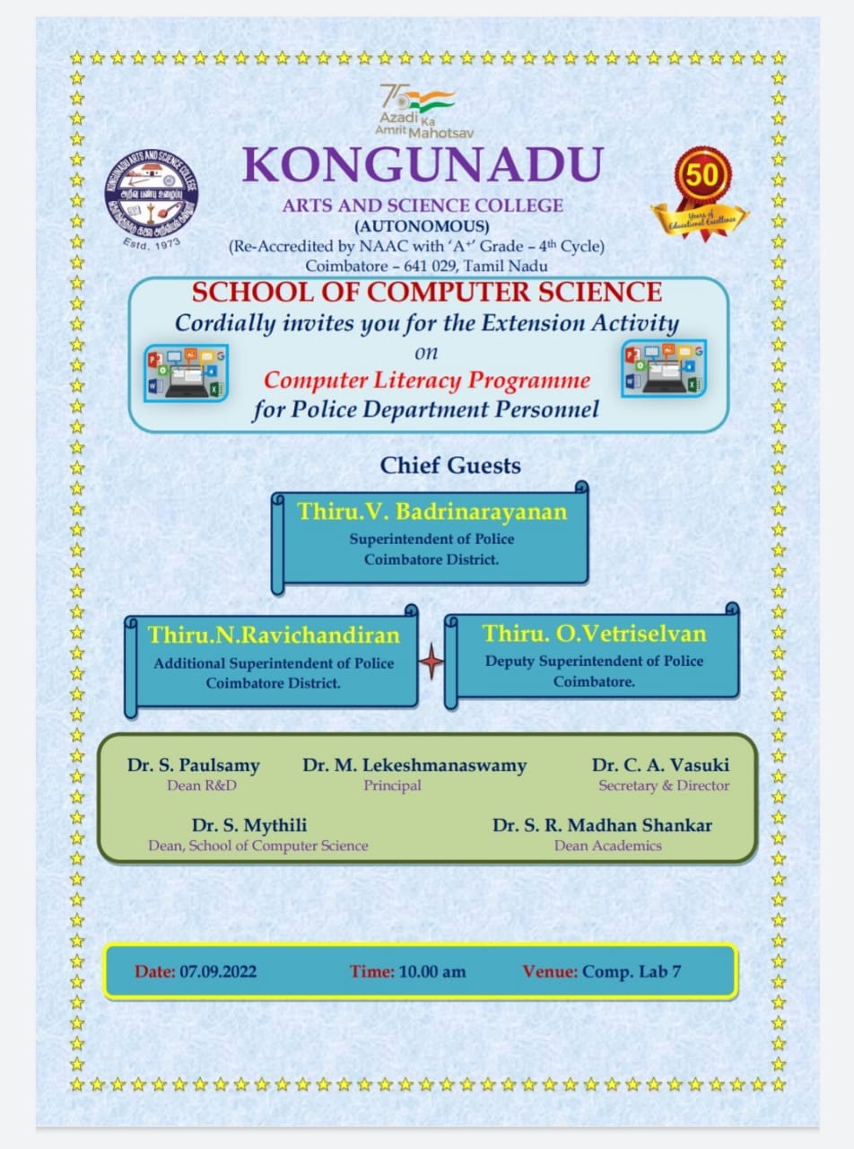 School of Computer Science- Computer Literacy Programme for Police Personnel 