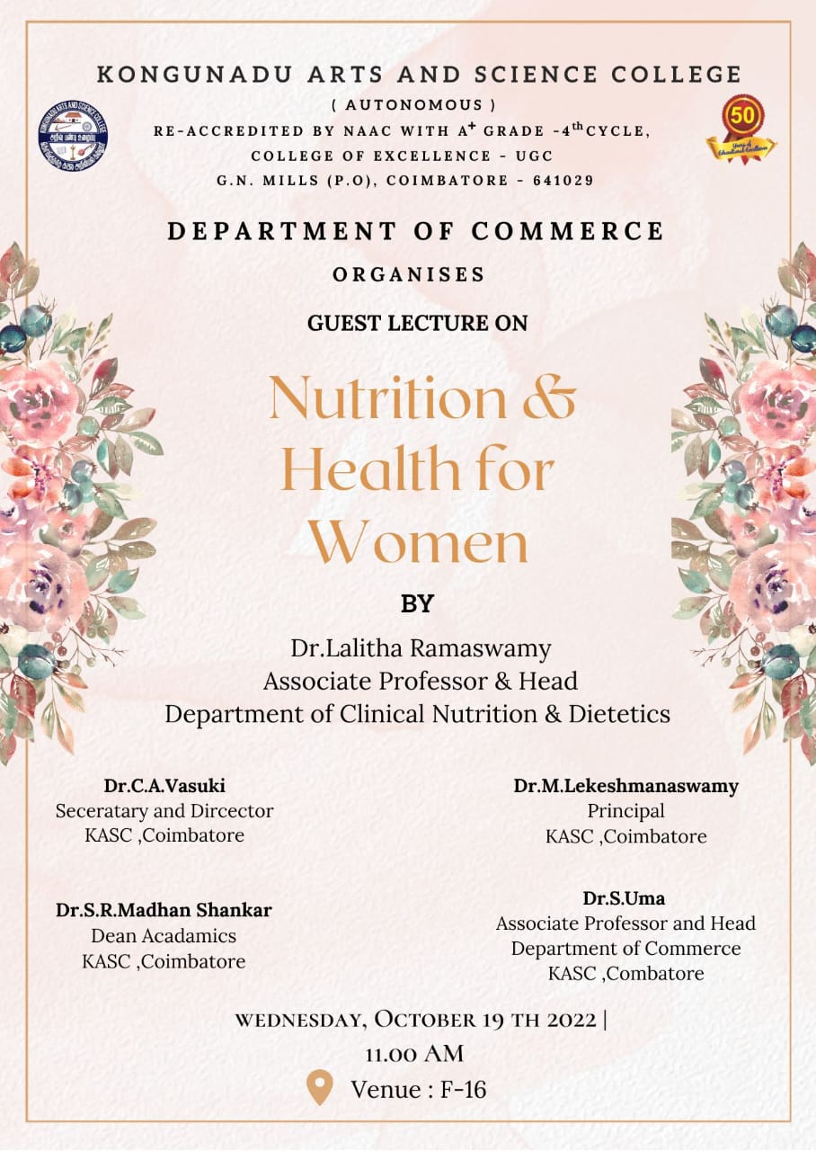 GUEST LECTURE ON NUTRITION AND HEALTH FOR WOMEN 
