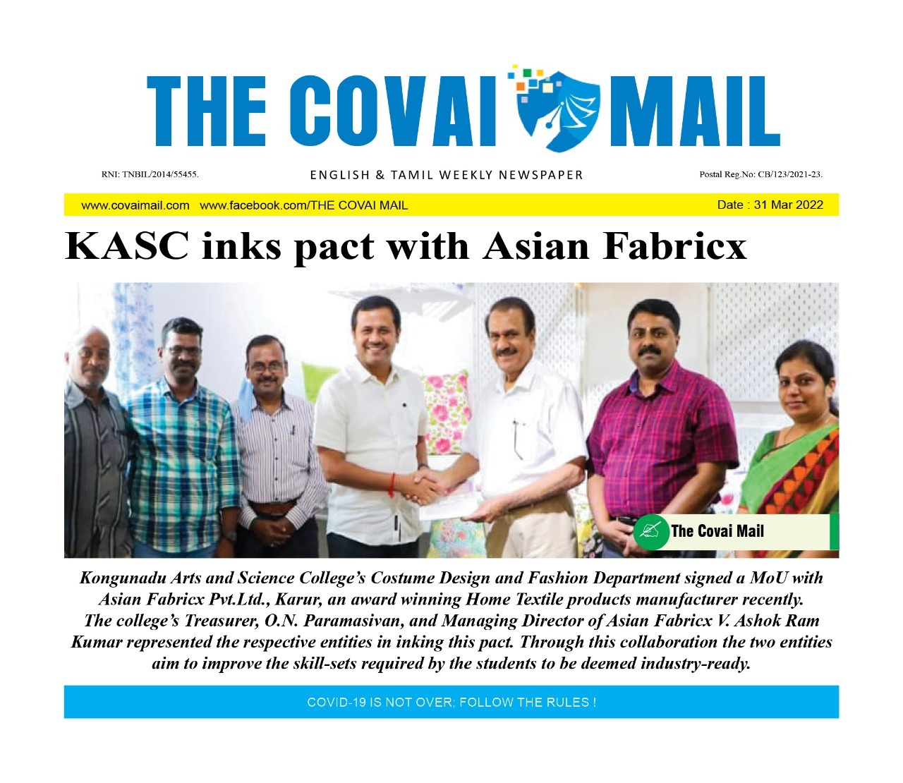KASC MoU with Asian Fabricx 