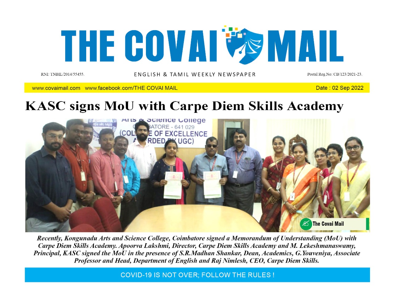 KASC inks MoU with Carpe Diem Skill Academy 