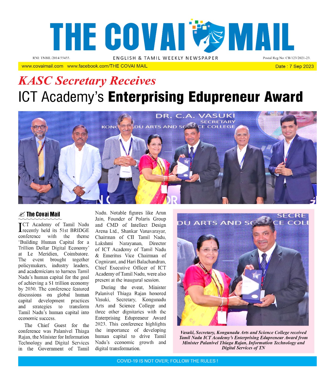 ICT Academy Enterprising Edupreneur Award 2023 