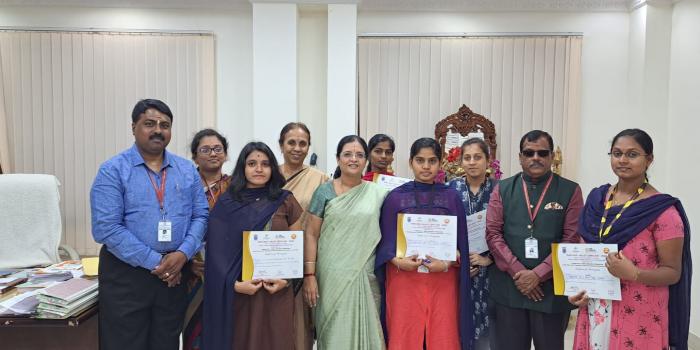Students with Certificates on attending International Millet Conclave 2023 