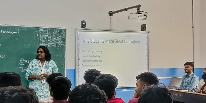 The Department of Information Technology organized the Capacity Building Programme on the topic “Idea to Impact : Student Capacity Building For Innovation and Startups” on 09/12/2025 in C43, KASC campus. Chief Guest - Ms.Theepika Jayasekaran, Founder & CEO, Verti Tec Solutions, Coimbatore 