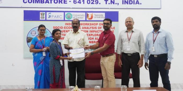 Day 2- INDIA-UK workshop on " Socio-economic analysis of textile effluent pollution impacts in the noyyal river and exploration of remediation through algae and graphene membrane" was organised by Department of Tamil and Department of Biotechnology
