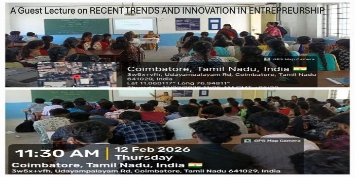 A Guest Lecture on RECENT TRENDS AND INNOVATION IN ENTREPREURSHIP