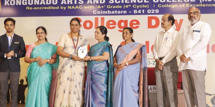 Our Faculty member Mrs. V Loganayaki received a Meritorious Award for their book publication & Journal during the College Day celebration of the academic year 2025–2026, held on 5th March 2026.