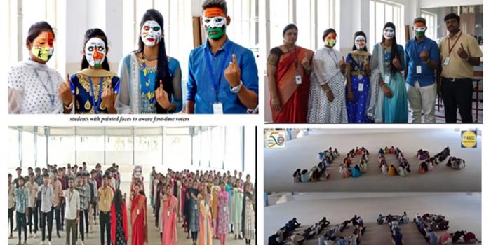 FACE PAINTING COMPETITION ON  AWARNESS ABOUT 100% VOTING  AMONG THE FIRST TIME VOTERS