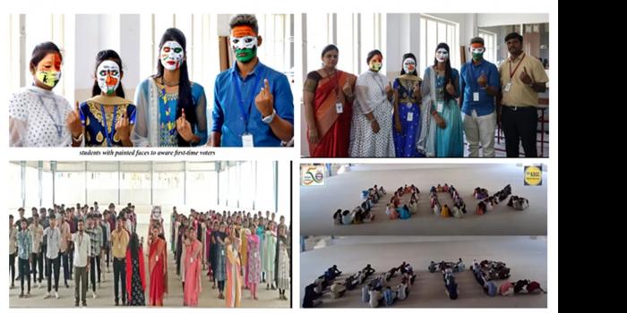 FACE PAINTING COMPETITION ON  AWARNESS ABOUT 100% VOTING  AMONG THE FIRST TIME VOTERS