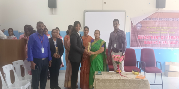 Prize Winner of Play with Accountancy - Department of BCOM B&I has organized Inter-Departmental competition on 20.09.2023 (Wednesday) between 9.30.AM and 1.30 PM in G-5 Seminar Hall.