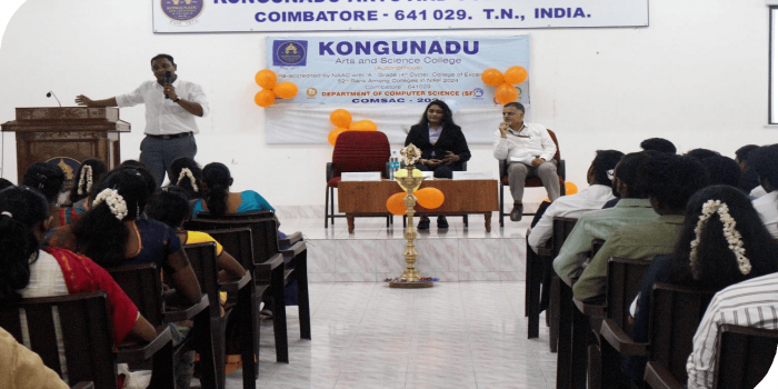 Welcome Address by Dr.R.Saravanamoorthy -Head,Department of Computer Science