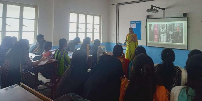  workshop on “Portfolio Presentation” for III B.SC Costume Design Fashion Students 