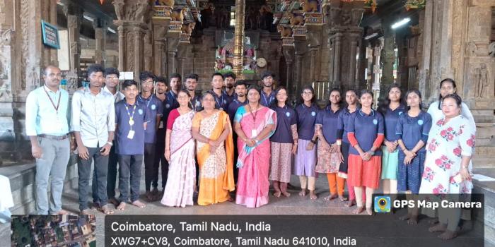 Department of Computer Science with Data Analytics, and Department of Artificial Intelligence and Machine Learning in collaboration with Shanthi Ashram, organized a Swachh Bharat Extension activity on the 26th July, 2024, at Perur Temple